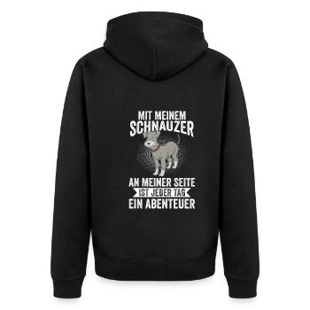 Riesenschnauzer Hund Schnauzer - Unisex Premium Bio Zip Hoodie - Schwarz - Hinten - Nico (187cm)