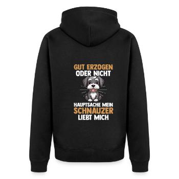 Riesenschnauzer Hund Schnauzer - Unisex Premium Bio Zip Hoodie - Schwarz - Hinten - Nico (187cm)