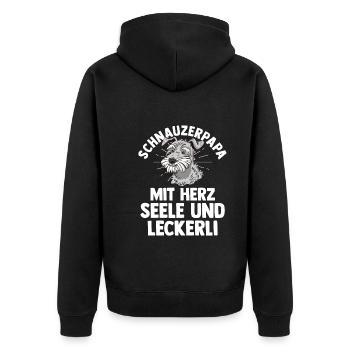 Dog Dog Dad Father Schnauzer Dad Schnauzer - Unisex Premium Organic Zip Hoodie - black - Back - Nico (187cm)