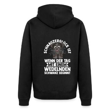 Riesenschnauzer Hund Schnauzer - Unisex Premium Bio Zip Hoodie - Schwarz - Hinten - Nico (187cm)