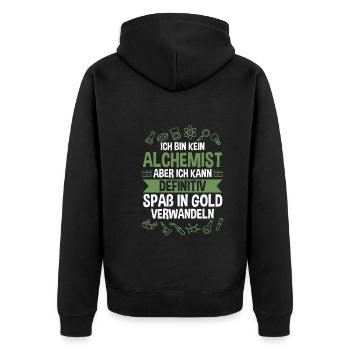 Chemist, Alchemist, Science, Physics, Chemistry - Unisex Premium Organic Zip Hoodie - black - Back - Nico (187cm)