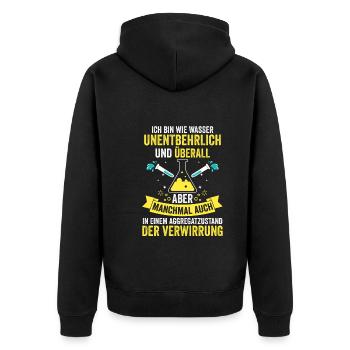 Chemiker Wissenschaft Physik Chemie - Unisex Premium Bio Zip Hoodie - Schwarz - Hinten - Nico (187cm)