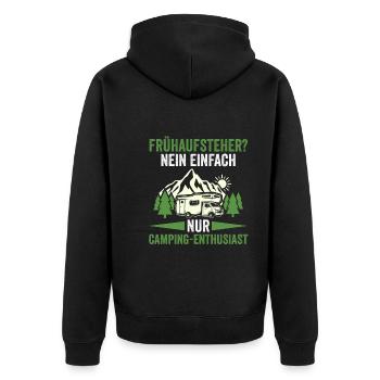 Camper Caravan Motorhome Camping Camping - Unisex Premium Organic Zip Hoodie - black - Back - Nico (187cm)