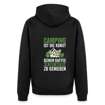 Camper Caravan Motorhome Camping Camping - Unisex Premium Organic Zip Hoodie - black - Back - Nico (187cm)