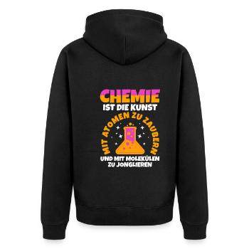Chemist Science Physics Chemistry - Unisex Premium Organic Zip Hoodie - black - Back - Nico (187cm)