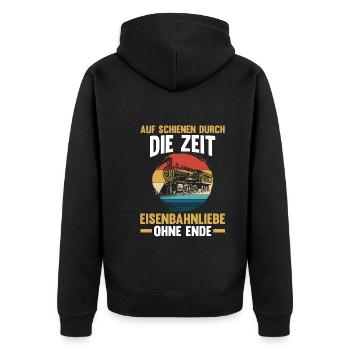Model Railroad Model Train Train Railroad Railroad Railroad Railroad Model Train Model Train Model T - Unisex Premium Organic Zip Hoodie - black - Back - Nico (187cm)