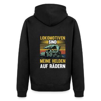 Model Railroad Model Train Train Railroad Railroad Railroad Railroad Model Train Model Train Model T - Unisex Premium Organic Zip Hoodie - black - Back - Nico (187cm)