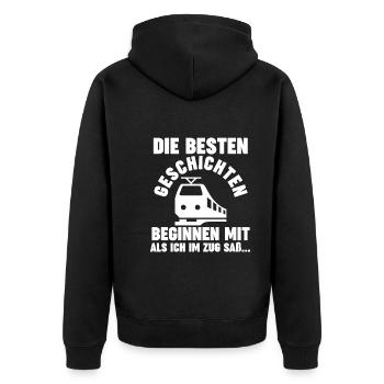 Model Railroad Model Train Train Railroad Railroad Railroad Railroad Model Train Model Train Model T - Unisex Premium Organic Zip Hoodie - black - Back - Nico (187cm)