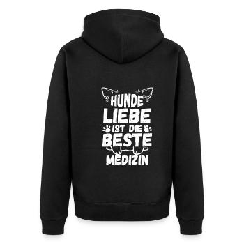 Chien Propriétaire De Chien Propriétaire De Chien Motif Chiens - Veste à capuche bio Premium Unisexe - noir - Dos - Nico (187cm)