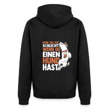 Chien Propriétaire De Chien Propriétaire De Chien Motif Chiens - Veste à capuche bio Premium Unisexe - noir - Dos - Nico (187cm)