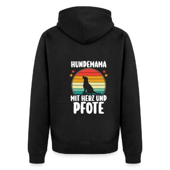 Dog Retro Dog Mom - Unisex Premium Organic Zip Hoodie - black - Back - Nico (187cm)
