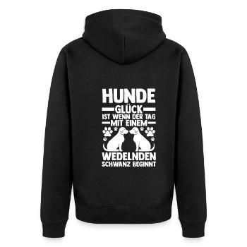 Hund Hundebesitzer Hundehalter Hundemotiv Hunde - Unisex Premium Bio Zip Hoodie - Schwarz - Hinten - Nico (187cm)