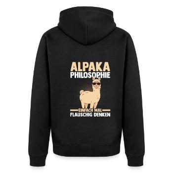 Alpaga - Veste à capuche bio Premium Unisexe - noir - Dos - Nico (187cm)