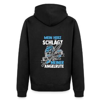 Pêcheur à la ligne Canne à pêche Pêche - Veste à capuche bio Premium Unisexe - noir - Dos - Nico (187cm)