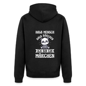 Mi-humain, mi-ours - Veste à capuche bio Premium Unisexe - noir - Dos - Nico (187cm)
