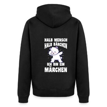 Mi-humain, mi-ours - Veste à capuche bio Premium Unisexe - noir - Dos - Nico (187cm)