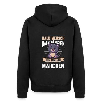 Mi-humain, mi-ours - Veste à capuche bio Premium Unisexe - noir - Dos - Nico (187cm)