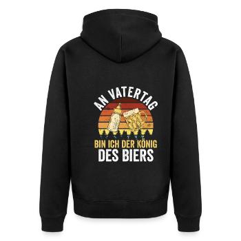 Papa Bière Père Fête des Pères - Veste à capuche bio Premium Unisexe - noir - Dos - Nico (187cm)