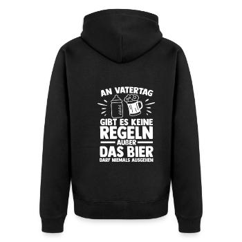 Dad Beer Father Father's Day - Unisex Premium Organic Zip Hoodie - black - Back - Nico (187cm)