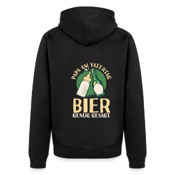 Papa Bière Père Fête des Pères - Veste à capuche bio Premium Unisexe - noir - Dos - Nico (187cm)