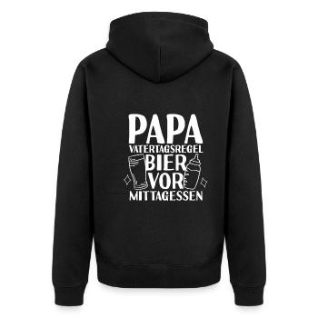 Papa Bière Père Fête des Pères - Veste à capuche bio Premium Unisexe - noir - Dos - Nico (187cm)