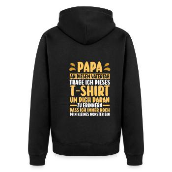 Papa Fête des pères Papa - Veste à capuche bio Premium Unisexe - noir - Dos - Nico (187cm)