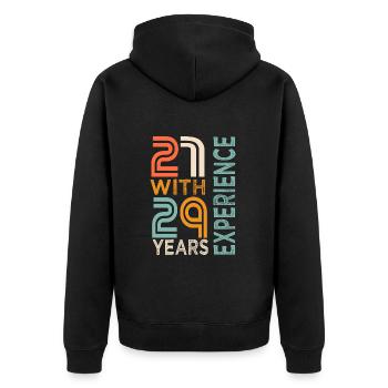 50th Birthday Gift 50th Anniversary - Unisex Premium Organic Zip Hoodie - black - Back - Nico (187cm)