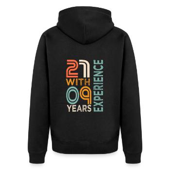 30th Birthday Gift 30th Anniversary - Unisex Premium Organic Zip Hoodie - black - Back - Nico (187cm)