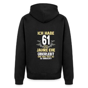 Mariage Ormes Mariage 61 ans Mariage - Veste à capuche bio Premium Unisexe - noir - Dos - Nico (187cm)