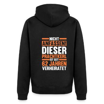 Ehe Aquarium Hochzeit 62 Jahre Verheiratet Hochzei - Unisex Premium Bio Zip Hoodie - Schwarz - Hinten - Nico (187cm)