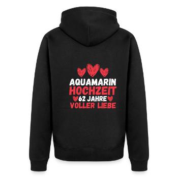 Ehe Aquarium Hochzeit 62 Jahre Verheiratet Hochzei - Unisex Premium Bio Zip Hoodie - Schwarz - Hinten - Nico (187cm)