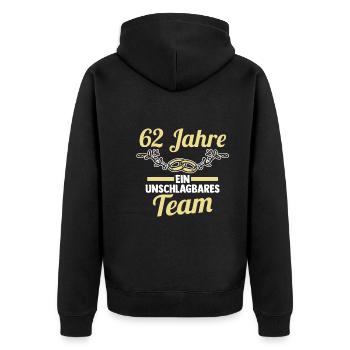 Marriage Aquarium Wedding 62 Years Married Wedding - Unisex Premium Organic Zip Hoodie - black - Back - Nico (187cm)