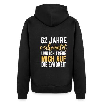 Ehe Aquarium Hochzeit 62 Jahre Verheiratet Hochzei - Unisex Premium Bio Zip Hoodie - Schwarz - Hinten - Nico (187cm)