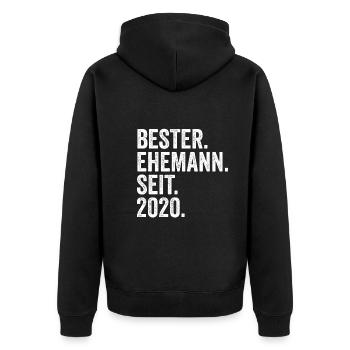 Meilleur mari de la Saint-Valentin depuis 2020 - Veste à capuche bio Premium Unisexe - noir - Dos - Nico (187cm)
