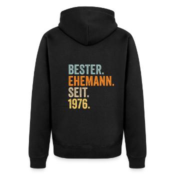 La Saint-Valentin Meilleur mari depuis 1976 - Veste à capuche bio Premium Unisexe - noir - Dos - Nico (187cm)