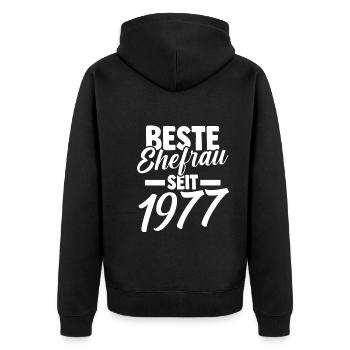 Meilleure épouse de la Saint-Valentin depuis 1977 - Veste à capuche bio Premium Unisexe - noir - Dos - Nico (187cm)