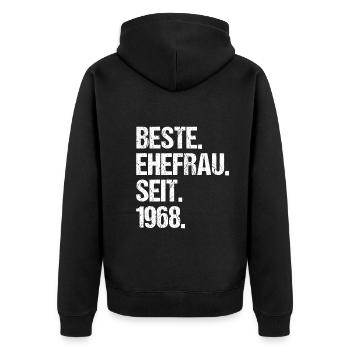 Meilleure épouse de la Saint-Valentin depuis 1968 - Veste à capuche bio Premium Unisexe - noir - Dos - Nico (187cm)