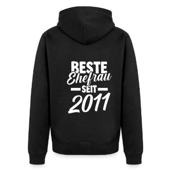 Meilleure épouse de la Saint-Valentin depuis 2011 - Veste à capuche bio Premium Unisexe - noir - Dos - Nico (187cm)