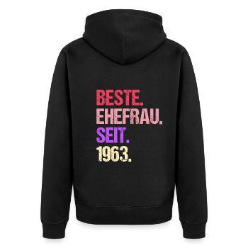 Meilleure épouse de la Saint-Valentin depuis 1963 - Veste à capuche bio Premium Unisexe - noir - Dos - Nico (187cm)