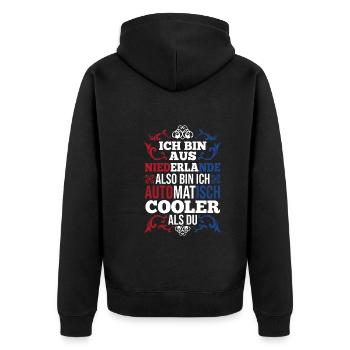 Pays-Bas Pays-Bas Pays-Bas - Veste à capuche bio Premium Unisexe - noir - Dos - Nico (187cm)