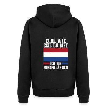 Pays-Bas Pays-Bas Pays-Bas - Veste à capuche bio Premium Unisexe - noir - Dos - Nico (187cm)
