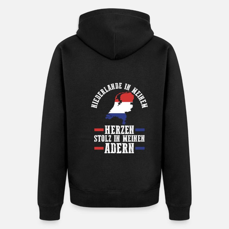 Pays-Bas Pays-Bas Pays-Bas - Veste à capuche bio Premium Unisexe - noir