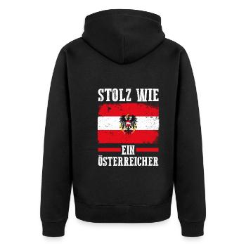Austrians Austria - Unisex Premium Organic Zip Hoodie - black - Back - Nico (187cm)