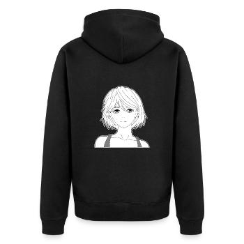 Fille d’anime - Veste à capuche bio Premium Unisexe - noir - Dos - Nico (187cm)