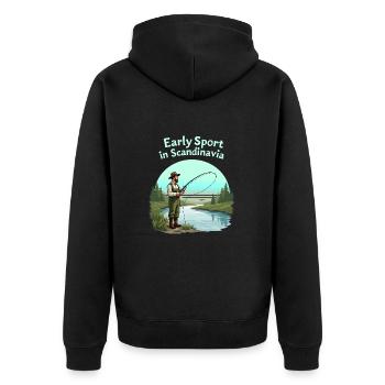 Pêche en Scandinavie - Veste à capuche bio Premium Unisexe - noir - Dos - Nico (187cm)