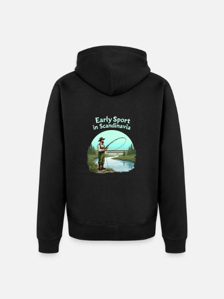 Fishing in Scandinavia - Unisex Premium Organic Zip Hoodie - black