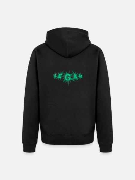vegan stars green - Unisex Premium Bio Zip Hoodie - Schwarz