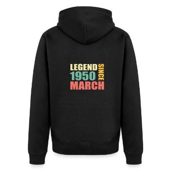 73e anniversaire Mars Né en 1950 Idée cadeau - Veste à capuche bio Premium Unisexe - noir - Dos - Nico (187cm)