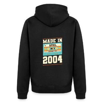 19th birthday April Born 2004 Gift idea - Unisex Premium Organic Zip Hoodie - black - Back - Nico (187cm)