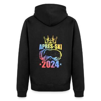 Après Ski 2024 Mountains Saying Colorful - Unisex Premium Organic Zip Hoodie - black - Back - Nico (187cm)